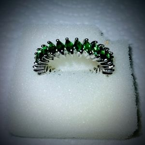 COPY - Sterling silver emerald ring/band, sizes 6, 9,10 NEW